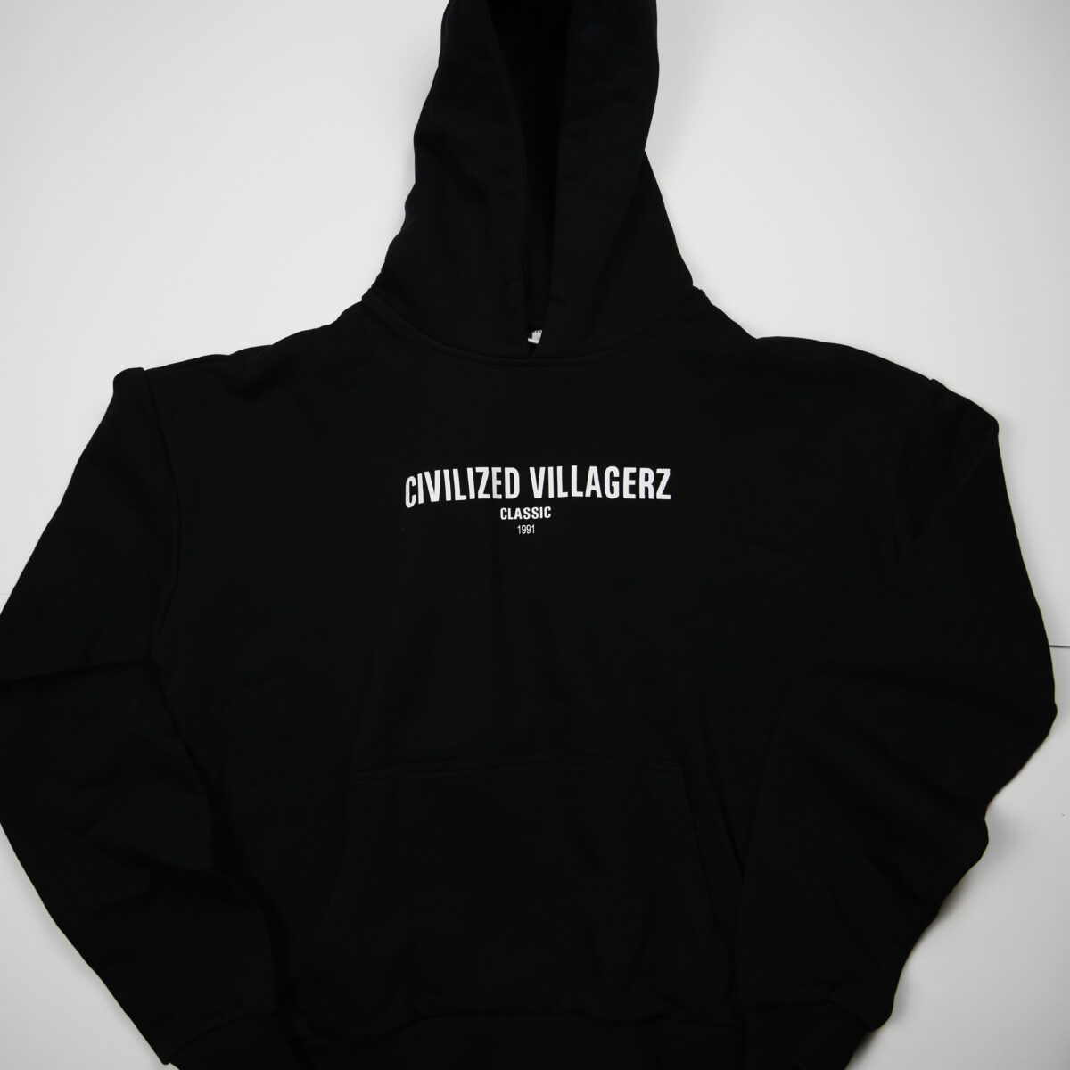 black hoodie front shot